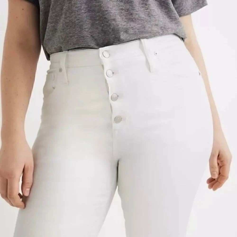 NWT Madewell High-Rise Skinny Crop Curvy Jeans in Pure White Size 37